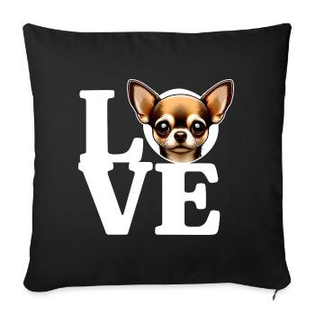 LOVE Chihuahua Dog Dog Lover Funny - Sofa pillowcase 17,3'' x 17,3'' (45 x 45 cm) - black - Front