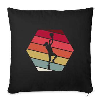 Basketball player - Sofa pillowcase 17,3'' x 17,3'' (45 x 45 cm) - black - Front