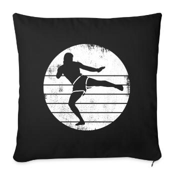 Kickboxer Drawing - Sofa pillowcase 17,3'' x 17,3'' (45 x 45 cm) - black - Front