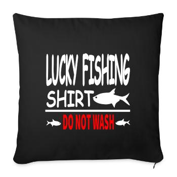Angling - Sofa pillowcase 17,3'' x 17,3'' (45 x 45 cm) - black - Front