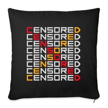 Déclaration drôle censurée Logo de la liberté - Housse de coussin décorative 45 x 45 cm - noir - Devant