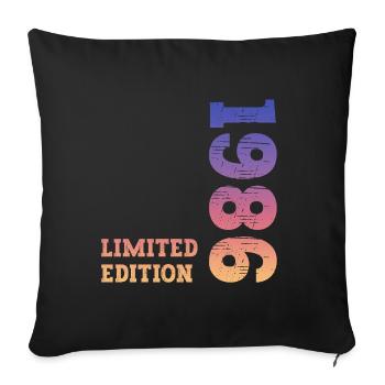 1986 Limited Edition Birthday - Sofa pillowcase 17,3'' x 17,3'' (45 x 45 cm) - black - Front