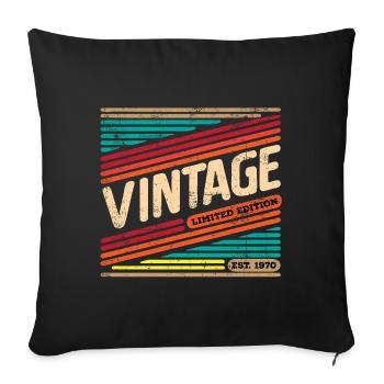 Millésime 1970 - Housse de coussin décorative 45 x 45 cm - noir - Devant