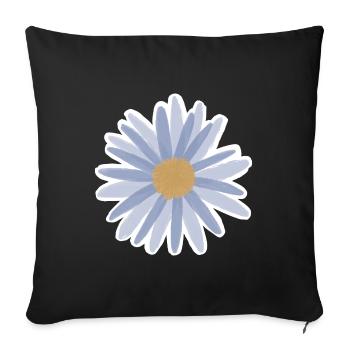 Blue Daisy Bloom Tee - Sofa pillowcase 17,3'' x 17,3'' (45 x 45 cm) - black - Front