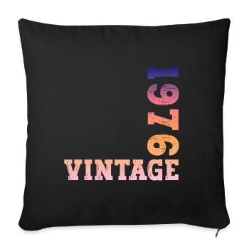 Millésime 1976 - Housse de coussin décorative 45 x 45 cm - noir - Devant