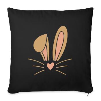 Easter Bunny Easter - Sofa pillowcase 17,3'' x 17,3'' (45 x 45 cm) - black - Front
