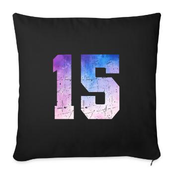 Issue 15 – 15th Anniversary Gift - Sofa pillowcase 17,3'' x 17,3'' (45 x 45 cm) - black - Front