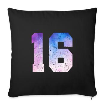 Issue 16 – 16th Anniversary Gift - Sofa pillowcase 17,3'' x 17,3'' (45 x 45 cm) - black - Front