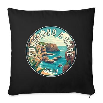 Experience Coastal Splendor Polignano a Mare Italy - Sofa pillowcase 17,3'' x 17,3'' (45 x 45 cm) - black - Front