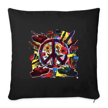 Peace Stop The War - Sofa pillowcase 17,3'' x 17,3'' (45 x 45 cm) - black - Front
