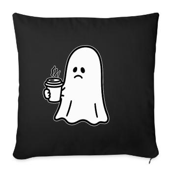 Geist Kaffee Halloween Süßes oder Saures - Sofakissenbezug 45 x 45 cm - Schwarz - Vorne