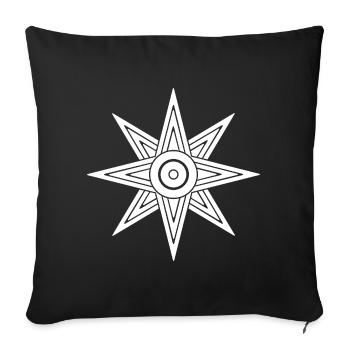 Inanna Star - Déesse Ishtar Soleil - Housse de coussin décorative 45 x 45 cm - noir - Devant