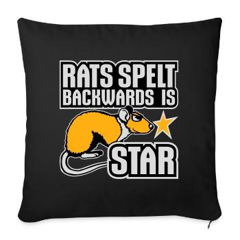 Rats Spelt Backwards Is Star Lustiger Ratte Spruch - Sofa pillowcase 17,3'' x 17,3'' (45 x 45 cm) - black - Front