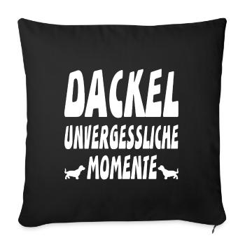 Dackel - Sofakissenbezug 45 x 45 cm - Schwarz - Vorne