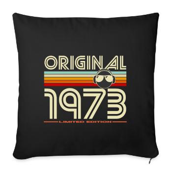 Original 1973 édition limitée rétro - Housse de coussin décorative 45 x 45 cm - noir - Devant