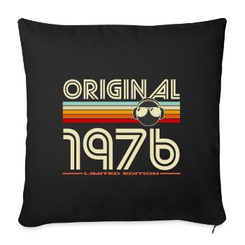 Original 1976 Retro Headphones - Sofa pillowcase 17,3'' x 17,3'' (45 x 45 cm) - black - Front