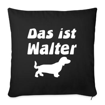 Dackel - Sofakissenbezug 45 x 45 cm - Schwarz - Vorne