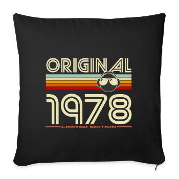 Original 1978 Retro Helmet - Sofa pillowcase 17,3'' x 17,3'' (45 x 45 cm) - black - Front