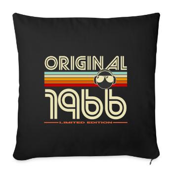 Original 1966 Vintage Rétro - Housse de coussin décorative 45 x 45 cm - noir - Devant