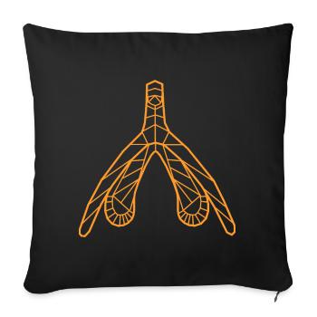 Klitoris_orange - Housse de coussin décorative 45 x 45 cm - noir - Devant