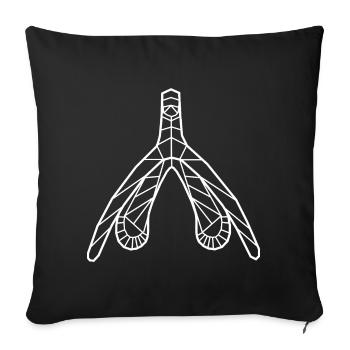 Klitoris_weiss - Housse de coussin décorative 45 x 45 cm - noir - Devant