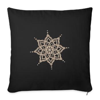 Beige Mandala Star Design - Sofa pillowcase 17,3'' x 17,3'' (45 x 45 cm) - black - Front