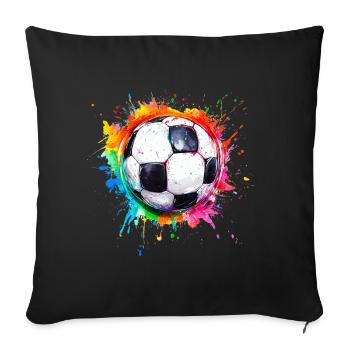 Football Ball Watercolor - Sofa pillowcase 17,3'' x 17,3'' (45 x 45 cm) - black - Front