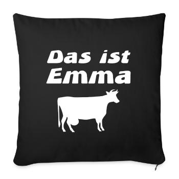 Emma - Housse de coussin décorative 45 x 45 cm - noir - Devant