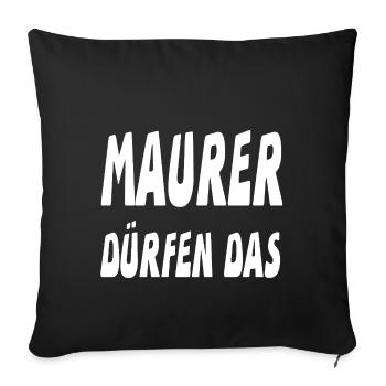 Maçon - Housse de coussin décorative 45 x 45 cm - noir - Devant