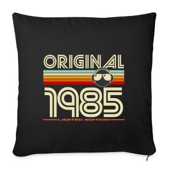 Originale Retro Limited Edition von 1985 - Sofakissenbezug 45 x 45 cm - Schwarz - Vorne