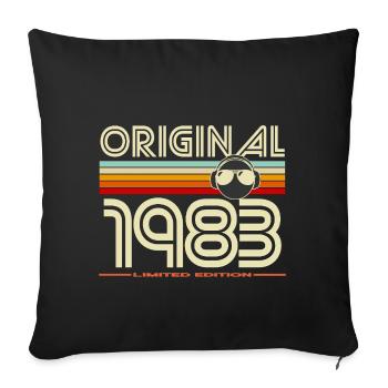 Original 1983 Retro Édition - Housse de coussin décorative 45 x 45 cm - noir - Devant