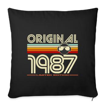Original 1987 Limited Edition - Sofa pillowcase 17,3'' x 17,3'' (45 x 45 cm) - black - Front