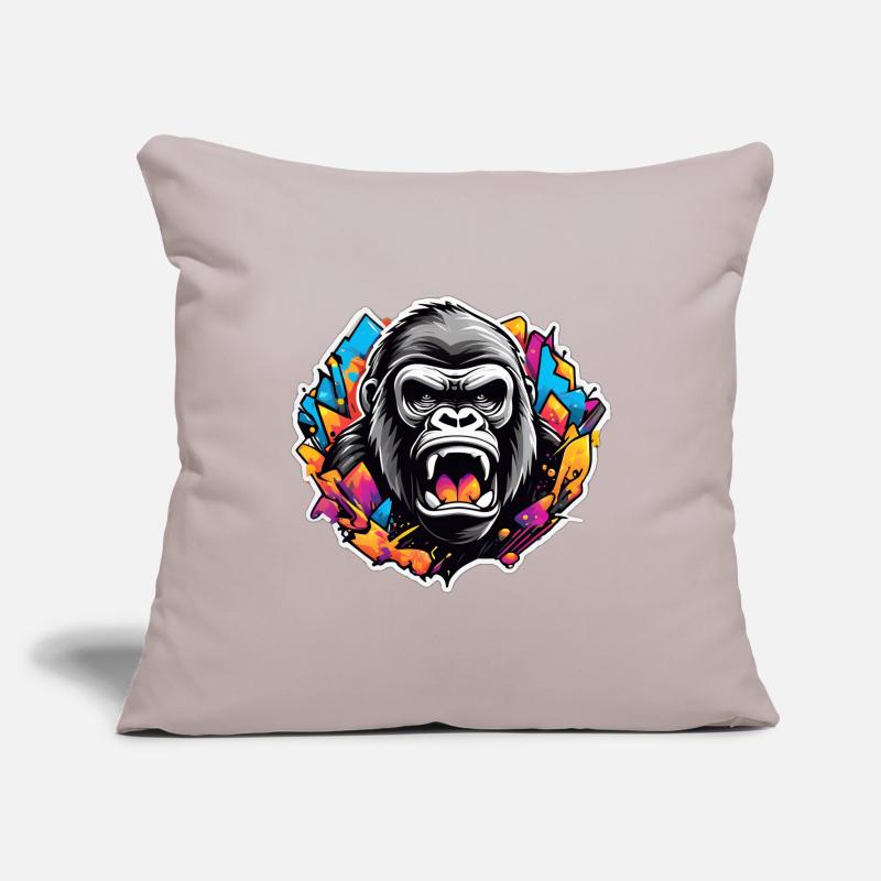 Gorille Graffiti Éclatant Housse de coussin décorative 45 x 45 cm