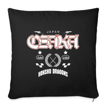 Japan Vintage Asanoha Streetwear Design - Sofa pillowcase 17,3'' x 17,3'' (45 x 45 cm) - black - Front