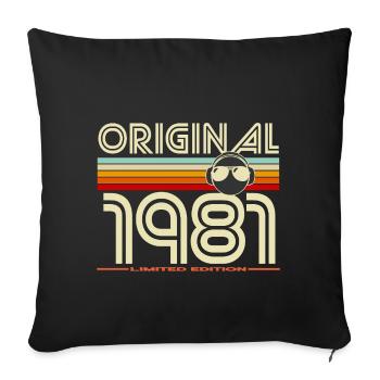 Original 1981 Edition Retro - Sofa pillowcase 17,3'' x 17,3'' (45 x 45 cm) - black - Front