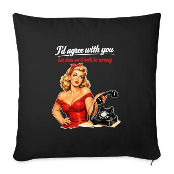Pin-up Girl: Sarcasm & Eye Rolling Retro Style - Sofa pillowcase 17,3'' x 17,3'' (45 x 45 cm) - black - Front