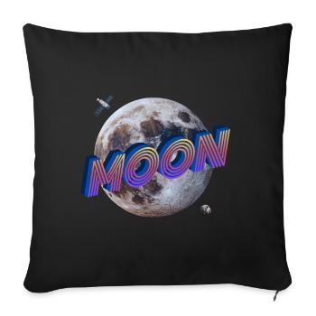 Moon - Outer Space Series - Sofa pillowcase 17,3'' x 17,3'' (45 x 45 cm) - black - Front