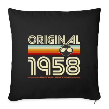 Originalausgabe von 1958 Retro - Sofakissenbezug 45 x 45 cm - Schwarz - Vorne