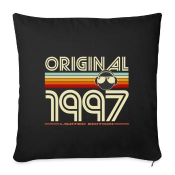 Original 1997: Retro Headphones - Sofa pillowcase 17,3'' x 17,3'' (45 x 45 cm) - black - Front