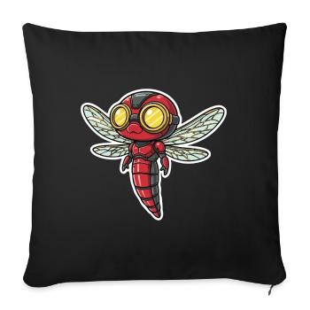 Dragonfly Steampunk Scout Red and Gold - Sofa pillowcase 17,3'' x 17,3'' (45 x 45 cm) - black - Front