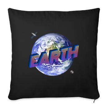 EARTH - Outer Space Series - Sofa pillowcase 17,3'' x 17,3'' (45 x 45 cm) - black - Front
