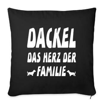 Dackel - Sofakissenbezug 45 x 45 cm - Schwarz - Vorne
