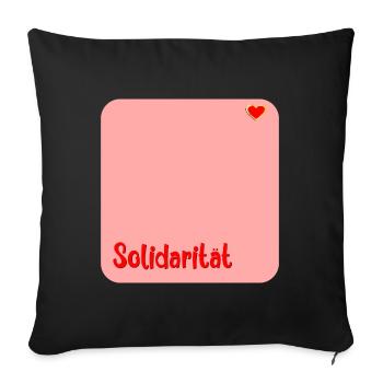 Solidarität Herz - Sofakissenbezug 45 x 45 cm - Schwarz - Vorne