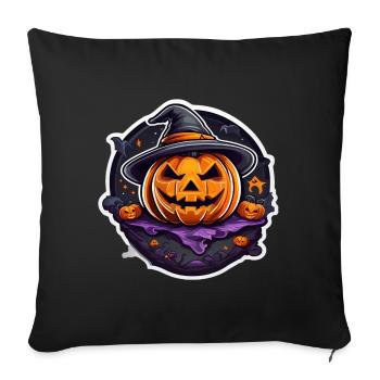 Pumpkin Witch Halloween Cartoon - Sofa pillowcase 17,3'' x 17,3'' (45 x 45 cm) - black - Front