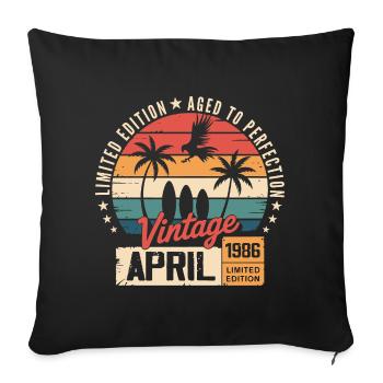 1986 Avril Anniversaire Légende Avril 1986 - Housse de coussin décorative 45 x 45 cm - noir - Devant