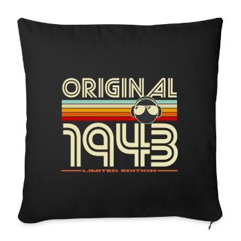 Original 1943 édition rétro - Housse de coussin décorative 45 x 45 cm - noir - Devant