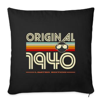 Original 1940 Retro édition - Housse de coussin décorative 45 x 45 cm - noir - Devant
