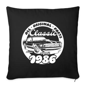 40e anniversaire - Classic Musclecar 04/1986 - Housse de coussin décorative 45 x 45 cm - noir - Devant
