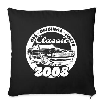 18th Birthday - Classic Musclecar 04/2008 - Sofa pillowcase 17,3'' x 17,3'' (45 x 45 cm) - black - Front