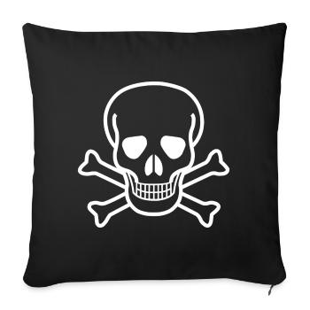 Skull and Crossbones Vintage Gothic Pirate Design - Sofa pillowcase 17,3'' x 17,3'' (45 x 45 cm) - black - Front